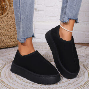 Women’s Suede Short Boots with Thick Soles