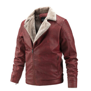 Men’s Leather Jacket with Soft Plush Lining