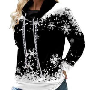 Women’s Snowflake Pattern Hooded Sweatshirt