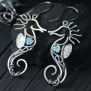 Vintage Hollow Out Seahorse Earrings