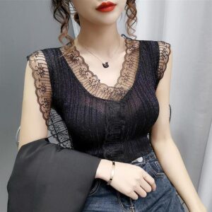 Chic Sleeveless Silk Lace Camisole for Women