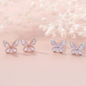 Mini Butterfly Stud Earrings in 925 Sterling Silver