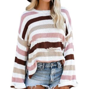 Plus Size Personalized Striped Knitted Sweater