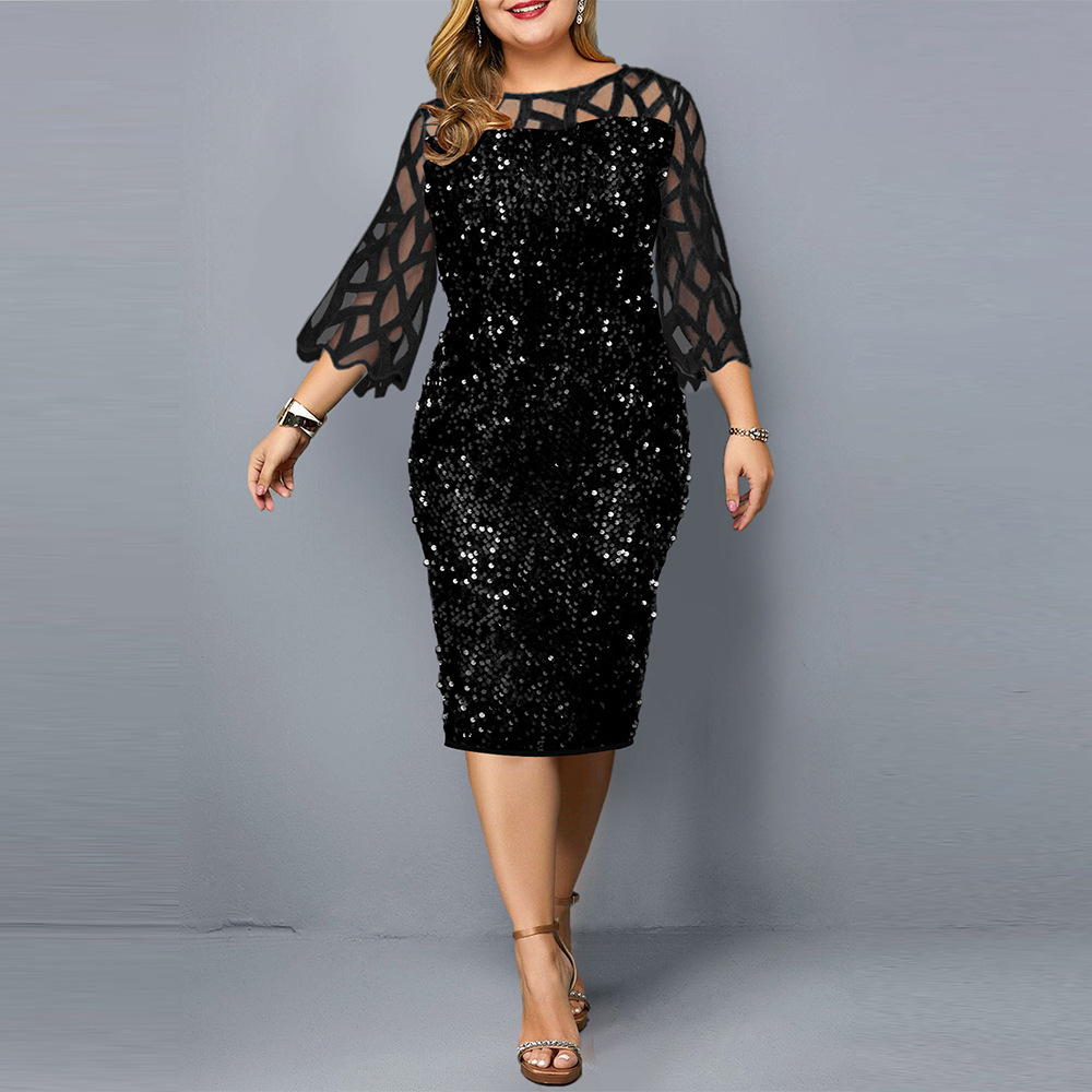 Plus Size Sequined Dress