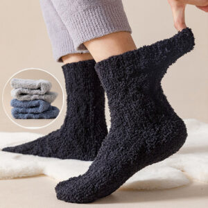 Velvet Fuzzy Coral Fleece Sleeeping Socks with Extra Thickness