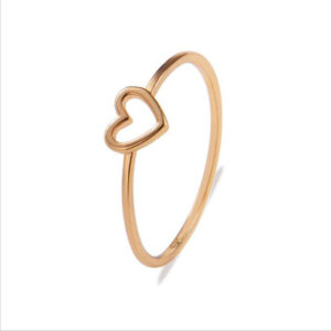 Hollow Out Peach Heart Ring for Women