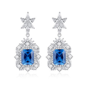 Regal Blue Sapphire Silver Earrings for Elegance