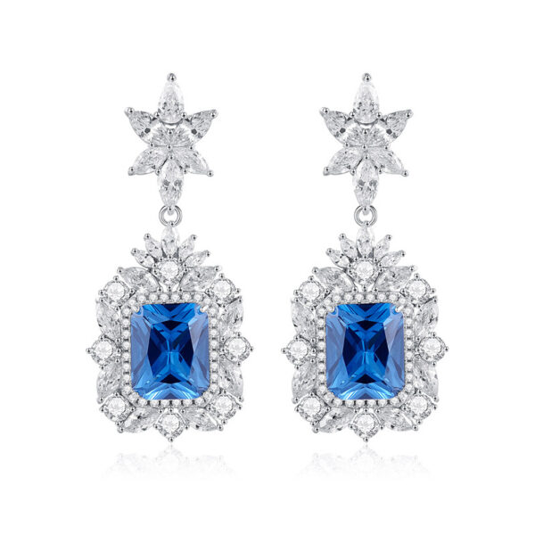 Sapphire Silver Earrings