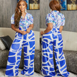 Wide Leg Jumpsuit for Women with Trendy Prints