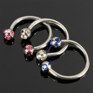 Stainless Steel Crystal Horseshoe Nose Ring