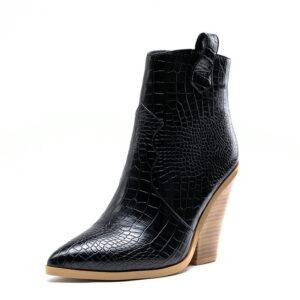 Ladies Fashion Catwalk Snake-print Stone-print Boots Cotton Shoes