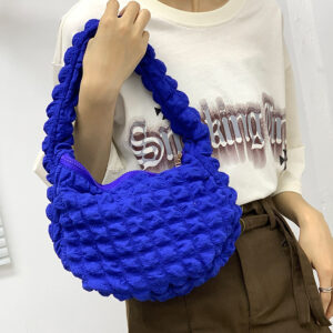 Women’s Fashion Casual Solid Color Pleated Clouds Underarm Bag