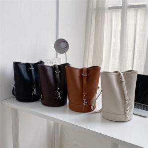 Women’s Cylinder Bucket Bag with Ample Capacity