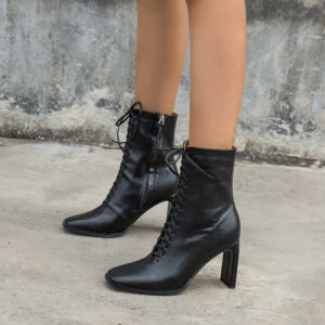 European And American Foreign Trade New Front Lacing Heel Boots For Women