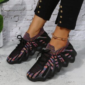 Octopus Knitted Rubber Sole Sneaker Female Male Plus Size Soft Sole Shoes