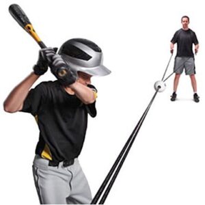 Drawstring baseball hit training device