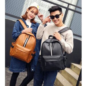 Men and women pu leather backpack