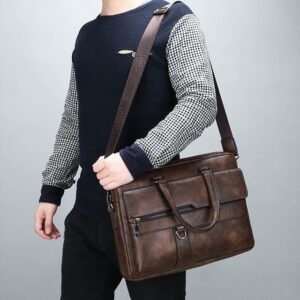 Retro PU Leather Briefcase for Men