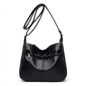 Middle-aged Women’s Bag All-match Handbag Lychee Pattern One-shoulder Diagonal Ladies Bag