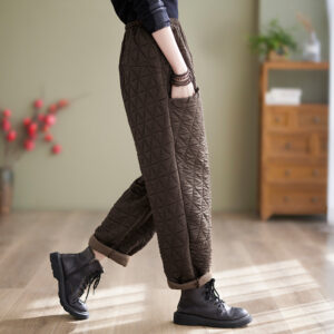 Autumn And Winter Loose Plus Size Quilted Retro Casual Thickening Harem Pants