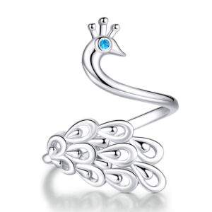 925 Sterling Silver Plated Peacock Ring