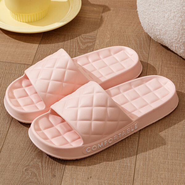 Men's Home Slippers With Plaid Design Soft-soled Silent Indoor Floor Bathing Slippers Women House Shoes Summer - Image 10