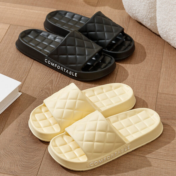 Men's Home Slippers With Plaid Design Soft-soled Silent Indoor Floor Bathing Slippers Women House Shoes Summer - Image 8