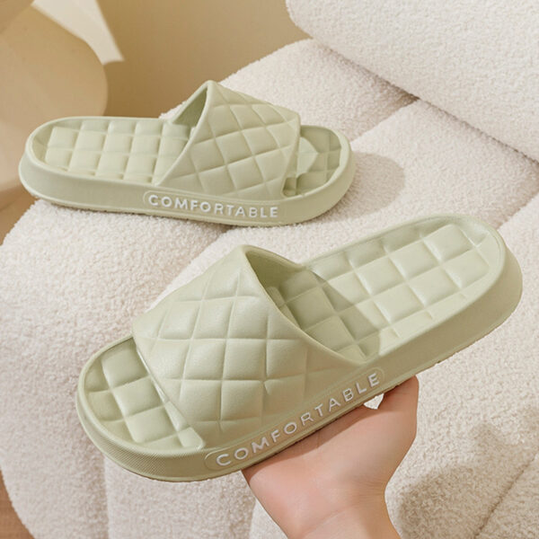 Men's Home Slippers With Plaid Design Soft-soled Silent Indoor Floor Bathing Slippers Women House Shoes Summer - Image 5