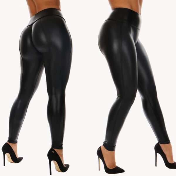 Women's PU Leather Yoga Leggings - Image 8