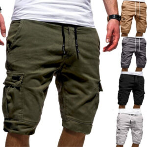 Men’s Multi Pocket Cargo Shorts with Elastic Drawstring