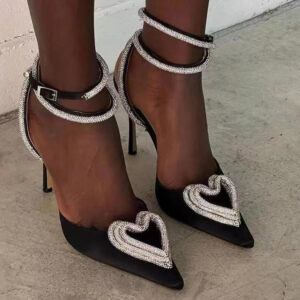 Women’s Fashionable All-match Heart-shaped Rhinestone Sandals