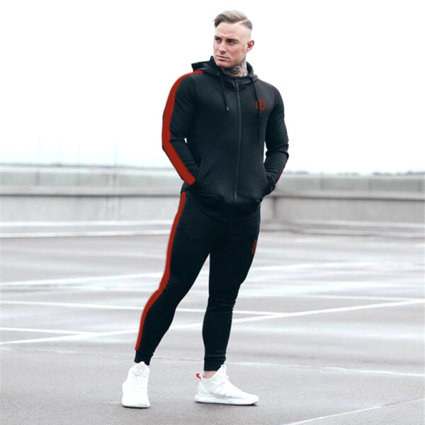 Men's Athletic Tracksuit Set with Stripes - Image 4