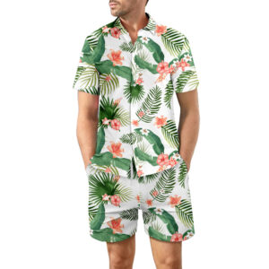Men’s Matching Hawaiian Shirt and Shorts Set