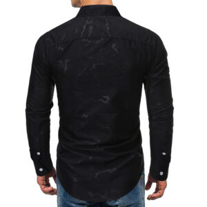 Men’s Fashion Camouflage Printed Long Sleeve Casual Slim Shirt
