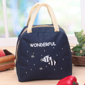 Portable Lunch Tote with Cartoon Animal Design