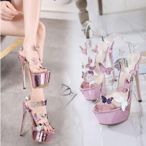 Bow knot Open Toe Sandals All-Match Stiletto Sexy Super High Heels