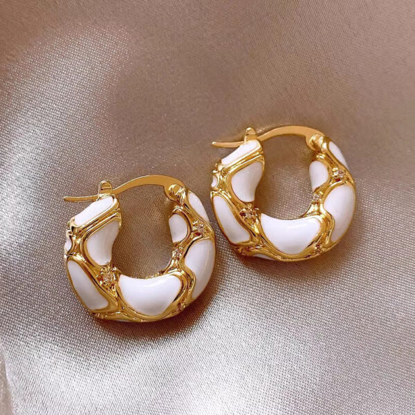 Hoop Earrings Female Enamel Lava Ear Ring