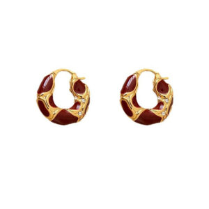 Hoop Earrings Female Enamel Lava Ear Ring