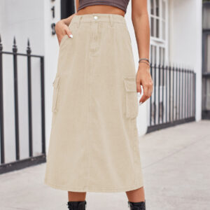 All-matching Work Clothes Washed Denim Skirt