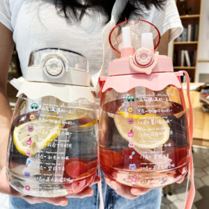 Large-capacity Portable Cute Water Cup With Straw