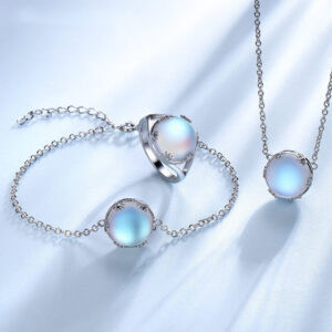 Colorful blue aurora gemstone necklace