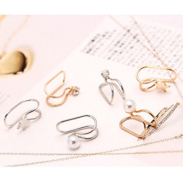 Fashion Jewelry Pearl Stud U-Shaped Clip Without Ear Hole And Ear Bone Clip Female - Image 3