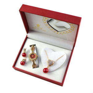 New Fashion Women’s Watch Necklace Earrings Jewelry Three-piece Gift Set