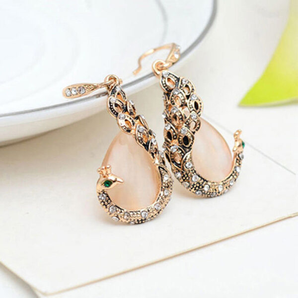 Women Elegant Waterdrop Rhinestone Pendant Necklace Hook Earrings Jewelry Set - Image 9