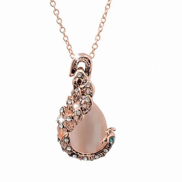 Women Elegant Waterdrop Rhinestone Pendant Necklace Hook Earrings Jewelry Set - Image 5