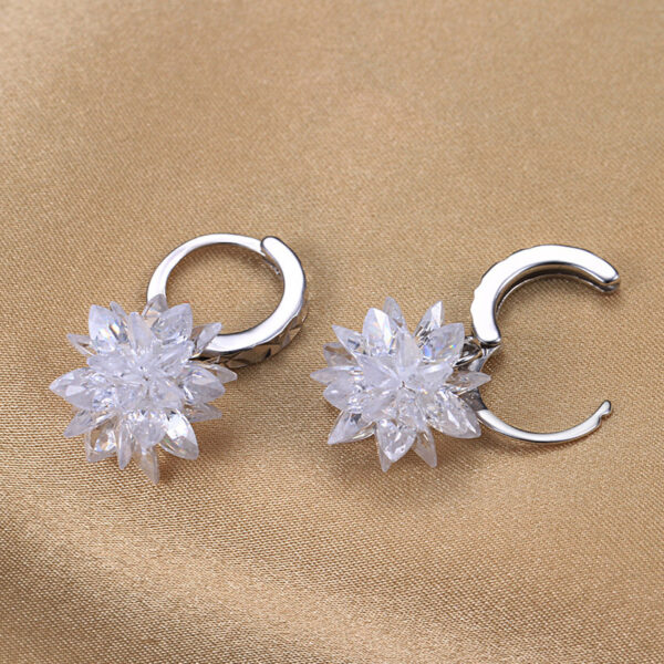 New fashion pure beauty ice 925 silver earrings hypoallergenic non-fading earrings - Image 2