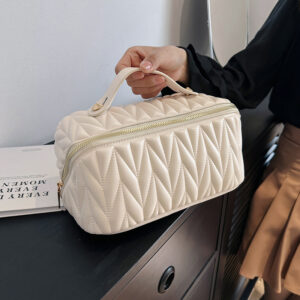 Portable High-grade Elastic Soft Surface Pillow Bag Travel Cosmetics Storage