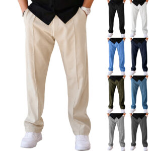 Men’s Trousers Sports Casual Loose Straight Pants With Drawstring Design Clothing