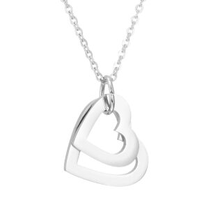 Stainless Steel Peach Heart Custom Hollow Necklace