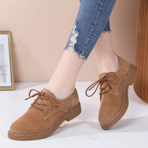 Ladies British Style Frosted Casual Flat Shoes